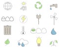 Ecology eco small icons colored