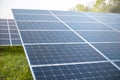Ecology electric energy farm with solar panels. Alternative energy.