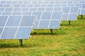 Ecology energy farm with solar panel battery field Royalty Free Stock Photo