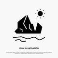 Ecology, Environment, Ice, Iceberg, Melting solid Glyph Icon vector Royalty Free Stock Photo