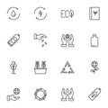 Ecology and environment line icons set