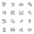 Ecology and Environment line icons set