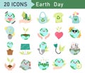 Ecology and Environment related color line icon set. Nature and Renewable Energy colorful linear icons. Eco friendly and Royalty Free Stock Photo