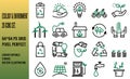 Ecology and Environment thin line two color icon Set. 64*64 px Grid Pixel Perfect. Linear Editable Stroke. Vector Illustration.