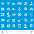 Ecology and environmental conservation vector icons set, unusual Royalty Free Stock Photo