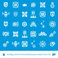 Ecology and environmental conservation vector icons set, unusual Royalty Free Stock Photo