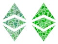 Ethereum Classic Icon Nature Collage of Leaves