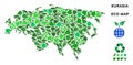 Vector Leaf Green Mosaic Eurasia Map Royalty Free Stock Photo