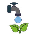 Ecology faucet tap with water Royalty Free Stock Photo
