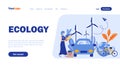 Ecology flat landing page template Royalty Free Stock Photo
