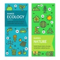 Ecology Flyer Banner Posters Card Set. Vector