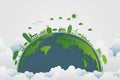 Ecology.Green cities help the world with eco-friendly concept ideas.vector illustration Royalty Free Stock Photo