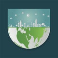 Ecology. Green cities help the world with eco-friendly concept ideas. illustration Royalty Free Stock Photo