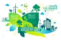 Ecology.Green cities help the world with eco-friendly concept ideas.vector illustration Royalty Free Stock Photo