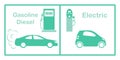 Ecology Green energy car vs pollute car Protection