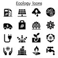 Ecology, Green Energy icon set Royalty Free Stock Photo