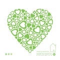 Ecology green hearts card Royalty Free Stock Photo