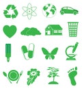 Ecology Green icons set Royalty Free Stock Photo