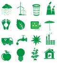 Ecology Green icons set Royalty Free Stock Photo