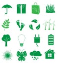 Ecology Green icons set Royalty Free Stock Photo