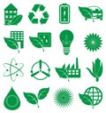 Ecology Green icons set Royalty Free Stock Photo