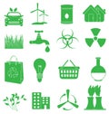 Ecology Green icons set Royalty Free Stock Photo