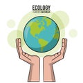 Ecology green world hands holding world earth Royalty Free Stock Photo