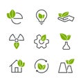 Ecology half colored vector icon set