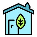 Ecology home icon color outline vector