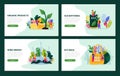 Ecology Horizontal Banners Set Royalty Free Stock Photo