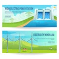 Ecology Horizontal Banners Set Royalty Free Stock Photo