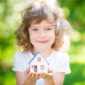 Ecology house in hands Royalty Free Stock Photo