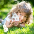 Ecology house in hands Royalty Free Stock Photo