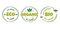 Ecology icon. Eco, bio, organic and natural products sticker,vector label, badge and logo. Royalty Free Stock Photo