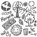 Ecology icon hand drawn,doodles