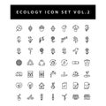 Ecology icon set with black color outline style design Vol.2 Royalty Free Stock Photo