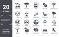 ecology icon set. include creative elements as landscape image, tree with many leaves, eco energy power, natural product, eco e,