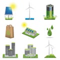 Ecology Icon Set Royalty Free Stock Photo