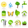 Ecology icons Royalty Free Stock Photo