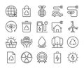 Ecology icons. Ecology and environmental protection line icon set. Vector illustration. Editable stroke. Royalty Free Stock Photo