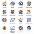 Ecology icons set in flat style. Royalty Free Stock Photo