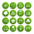 Ecology icons set. Green vector design elements for web and mobile applications Royalty Free Stock Photo