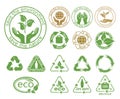 Ecology icons set. Symbols of nature conservation and environmental protection Royalty Free Stock Photo