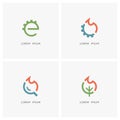 Ecology and industry logo set Royalty Free Stock Photo