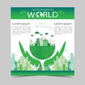 Ecology infographic world poster design illustration. Royalty Free Stock Photo