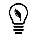 Ecology lamp vector icon. Eco electricity illustration sign. Energy saving lamp symbol. Eco logo.