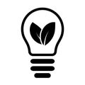 Ecology lamp vector icon. Eco electricity illustration sign. Energy saving lamp symbol. Eco logo.