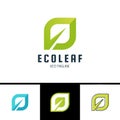 Ecology leaf logo. Green eco logotype in simple form for your company Royalty Free Stock Photo