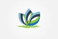 Ecology leafs plant logo vector