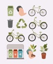 Ecology lifestyle set icons